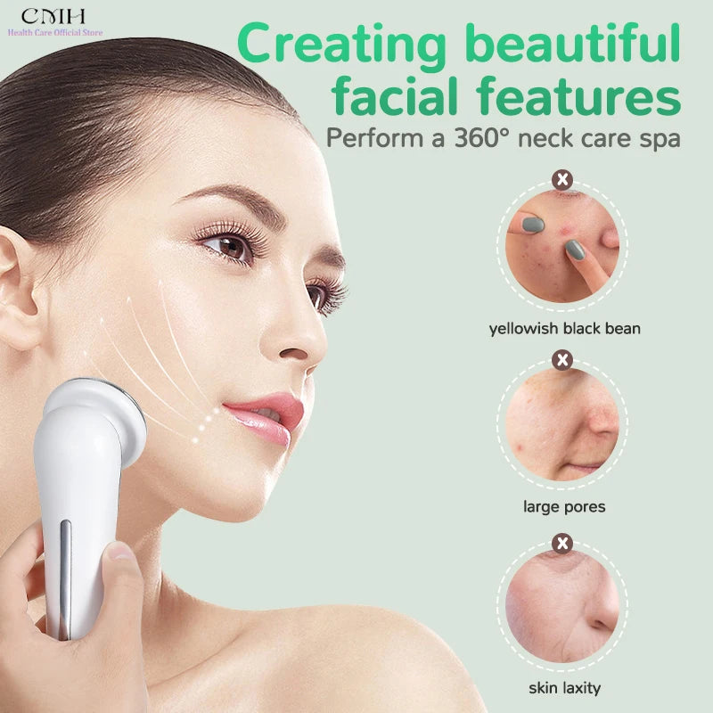 4 in 1 Cold Photon Beauty Instrument LED Light Therapy Hot Cold Compress Facial Massager anti Aging Skin Tightening Device Home